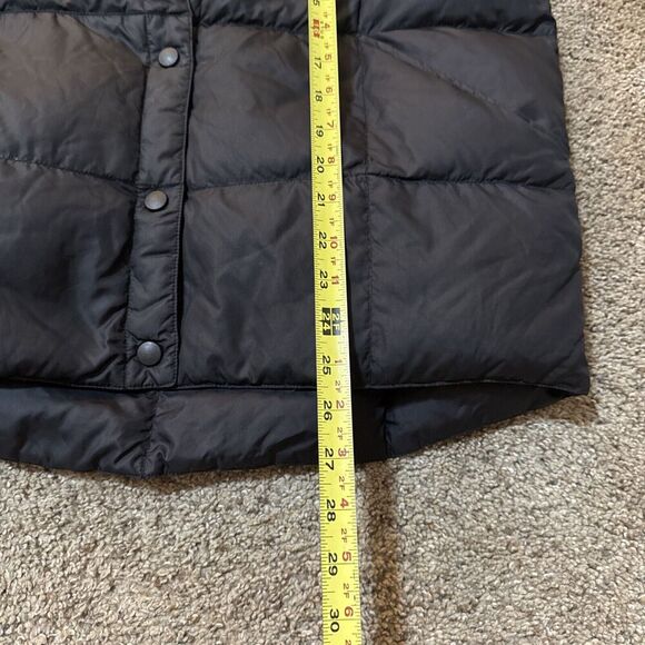 Lands End Puffer Vest Womens Medium 10-12 Black Down Filled Snap Sleeveless - Picture 7 of 11